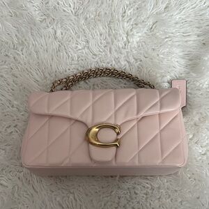 Coach Quilted Shoulder Bag in Blush with Gold Hardware